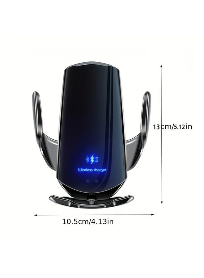 Silvery Wireless Charging Dock With 360 Rotation Infrared Smart Induction Fast Charging Auto Clamping For iPhone Samsung Xiaomi - Image 2